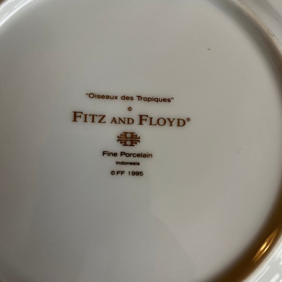 Vintage Fitz and Floyd Salad Plate | Oiseaux Des Tropiques | 1995 | Bird - Picture 3 of 4